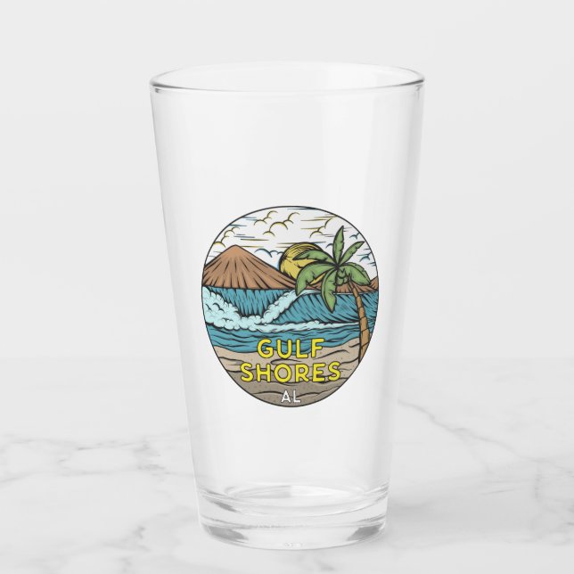 Gulf Shores Alabama Vintage Glass (Front)