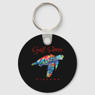 Gulf Shores Alabama Watercolor Sea Turtle  Key Ring