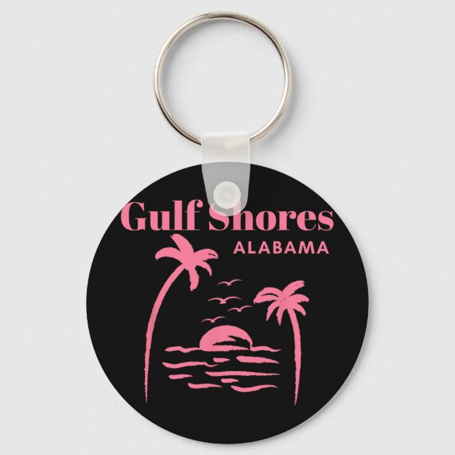 Gulf Shores Alabama Watercolor Sea Turtle  Key Ring (Front)