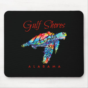 Gulf Shores Alabama Watercolor Sea Turtle Mouse Mat