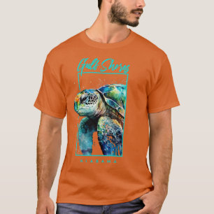 Gulf Shores Alabama Watercolor Sea Turtle Portrait T-Shirt