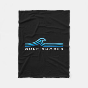 Gulf Shores Alabama Waves Vintage Mens Womens Boys Fleece Blanket