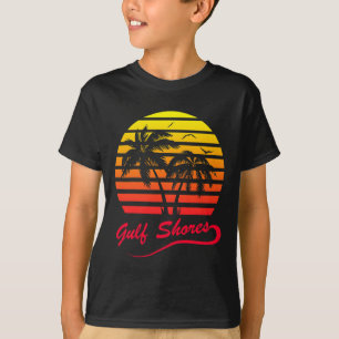 Gulf Shores Alabyma 80s Summer Beach Palm Tree Sun T-Shirt