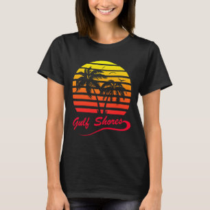 Gulf Shores Alabyma 80s Summer Beach Palm Tree Sun T-Shirt