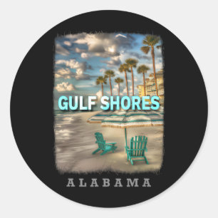 Gulf Shores Alabyma Al Beach Paradise Sd667  Classic Round Sticker