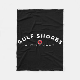 Gulf Shores Alabyma Al Graphic Map T Fleece Blanket