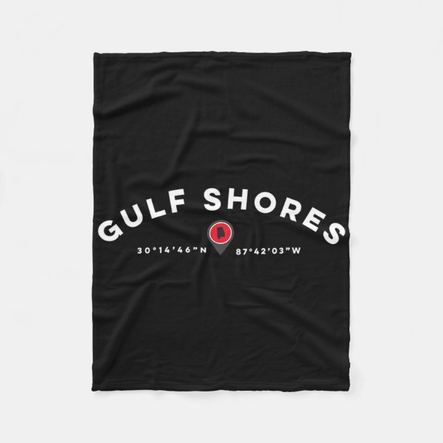 Gulf Shores Alabyma Al Graphic Map T  Fleece Blanket (Front)