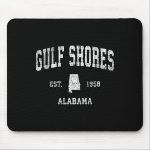 Gulf Shores Alabyma Al Vintage Athletic Sports Des Mouse Mat
