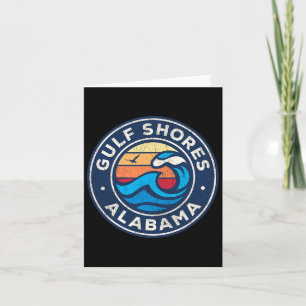 Gulf Shores Alabyma Al Vintage Nautical Waves Desi Card