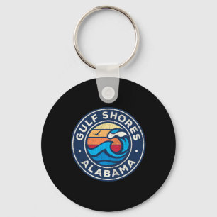 Gulf Shores Alabyma Al Vintage Nautical Waves Desi Key Ring