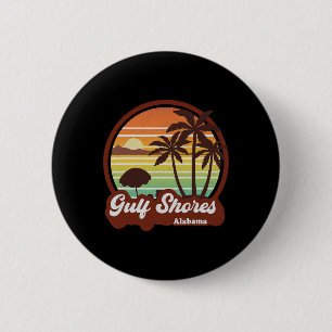 Gulf Shores Alabyma Al Vintage Retro 70s 80s Trave 6 Cm Round Badge