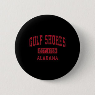 Gulf Shores Alabyma Al Vintage Sports Design Red D 6 Cm Round Badge