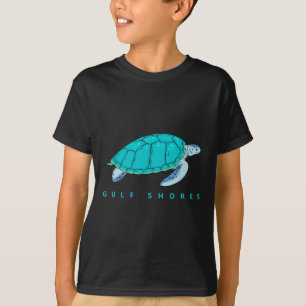 Gulf Shores Alabyma Blue Watercolor Sea Turtle T-Shirt