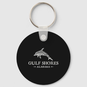 Gulf Shores Alabyma Retro Dolphin Travel Vacation Key Ring