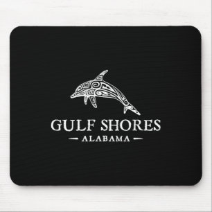 Gulf Shores Alabyma Retro Dolphin Travel Vacation Mouse Mat