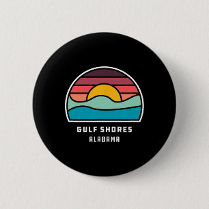 Gulf Shores Alabyma Retro Minimalist Ocean Wave Su 6 Cm Round Badge