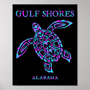 Gulf Shores Alabyma Retro Sea Turtle Boys Girls To Poster