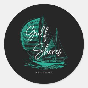 Gulf Shores Alabyma Sailboat Classic Round Sticker