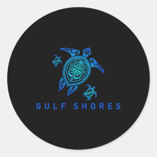 Gulf Shores Alabyma Sea Blue Tribyl Turtle Classic Round Sticker