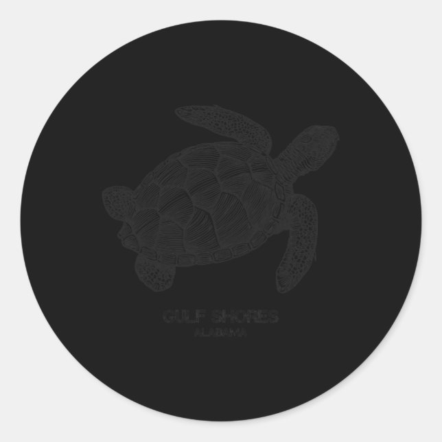Gulf Shores Alabyma Sea Turtle  Classic Round Sticker (Front)