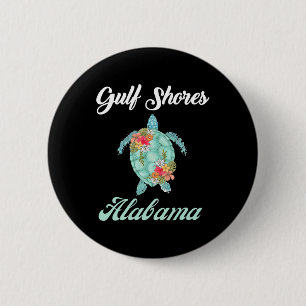 Gulf Shores Alabyma Sea Turtle Family Vacation Mat 6 Cm Round Badge