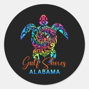 Gulf Shores Alabyma Sea Turtle Family Vacation Sum Classic Round Sticker