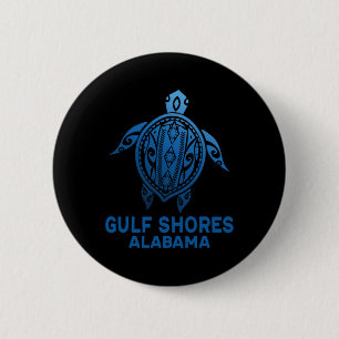 Gulf Shores Alabyma Tribyl Tattoo Blue Sea Turtle 6 Cm Round Badge