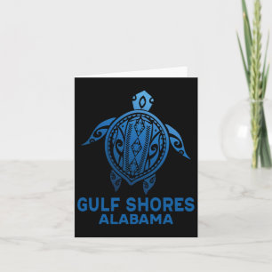 Gulf Shores Alabyma Tribyl Tattoo Blue Sea Turtle  Card