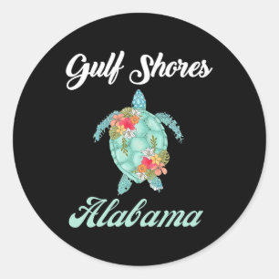 Gulf Shores Alama Sea Turtle Family Vacation Match Classic Round Sticker