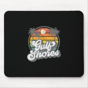 Gulf Shores Alama Vacation Palm Tree Retro Beach 7 Mouse Mat