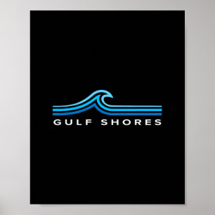 Gulf Shores Alama Waves Vintage Mens Womens Boys S Poster