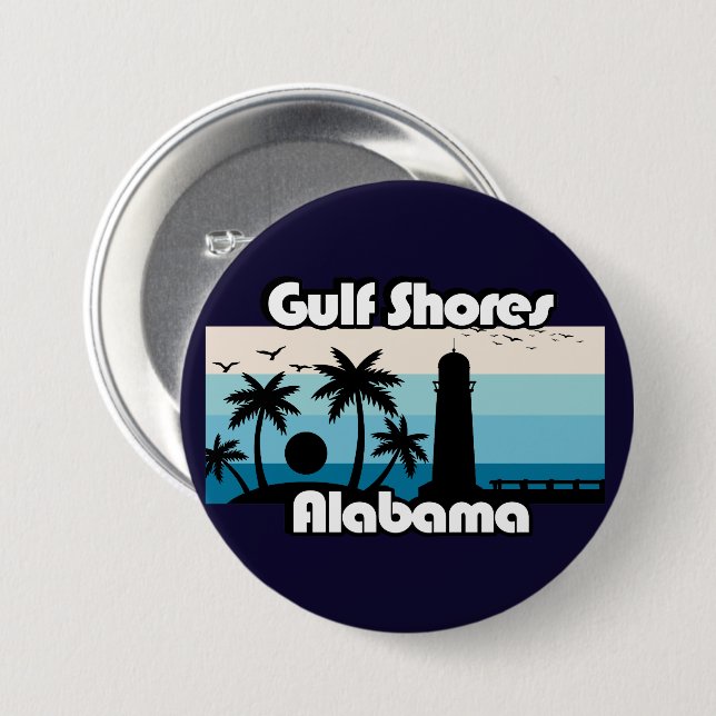 Gulf Shores Beach Alabama 7.5 Cm Round Badge (Front & Back)
