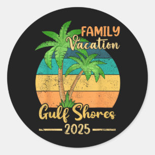 Gulf Shores Beach Alabama Family Vacation 2025 Classic Round Sticker