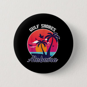Gulf Shores Beach Alabama Family Vacation Souvenir 6 Cm Round Badge