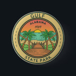 Gulf State Park Alabama Circle Badge<br><div class="desc">Gulf State Park artwork in a circle badge style design. The park is a public recreation area on the Gulf of Mexico in the city of Gulf Shores in southern Baldwin County,  Alabama.</div>