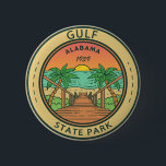 Gulf State Park Alabama Circle Badge<br><div class="desc">Gulf State Park artwork in a circle badge style design. The park is a public recreation area on the Gulf of Mexico in the city of Gulf Shores in southern Baldwin County,  Alabama.</div>