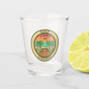 Gulf State Park Alabama Circle Badge Shot Glass