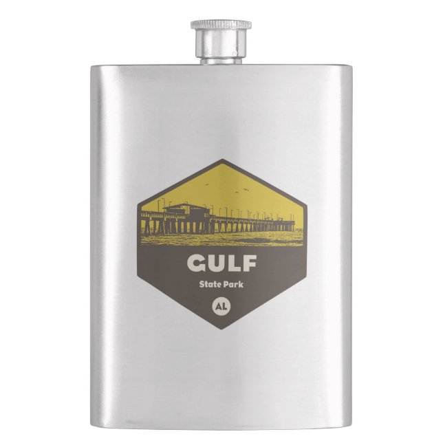 Gulf State Park, Alabama Hip Flask (Front)