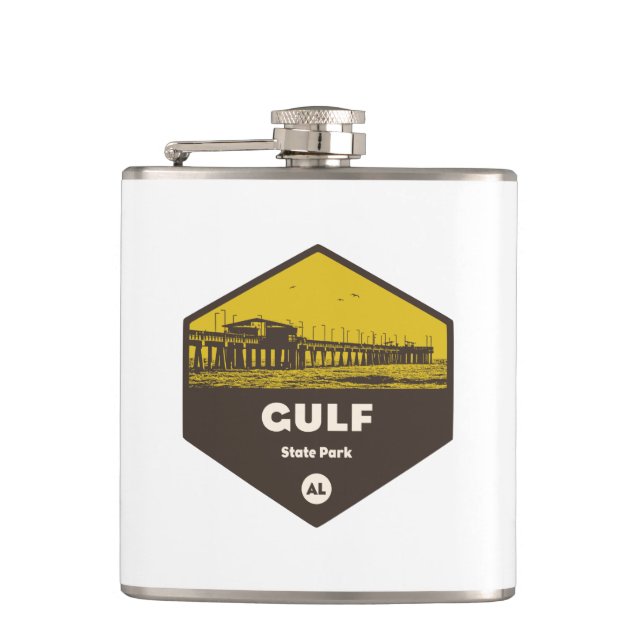 Gulf State Park, Alabama Hip Flask (Front)