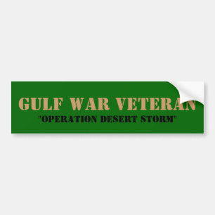 GULF WAR VETERAN, "OPERATION DESERT STORM" BUMPER STICKER