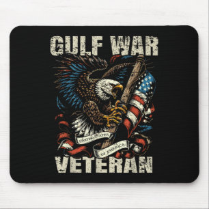 Gulf War Veteran Patriotic Eagle Usa Flag Design Mouse Mat