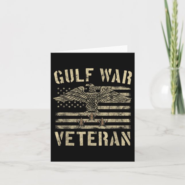 Gulf War Veteran Shirt Eagle Stars And Stripes  Card (Front)