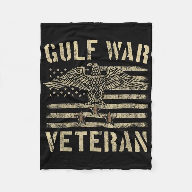 Gulf War Veteran Shirt Eagle Stars And Stripes  Fleece Blanket (Front)