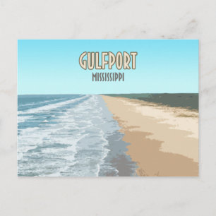 Gulfport Mississippi Beach Postcard