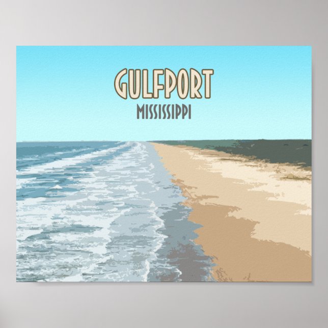 Gulfport Mississippi Beach Poster (Front)