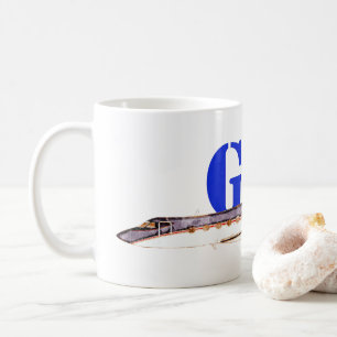 Gulfstream GIV Private Jet with Bold Typography Coffee Mug