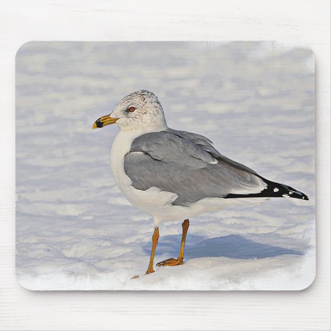 Gull in the snow mouse mat (Front)