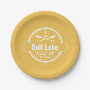 Gull Lake Minnesota anchor, paddles town and name Paper Plate