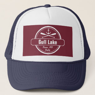 Gull Lake Minnesota anchor, paddles town and name Trucker Hat