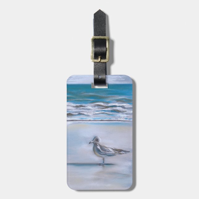 Gull on the Shore Luggage Tag (Front Vertical)